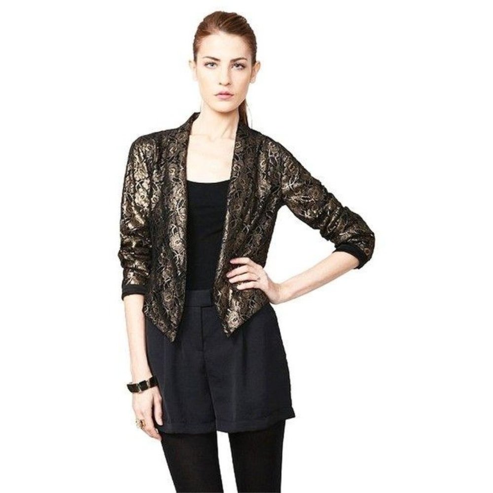 NWT W118 by Walter Baker Gold Lace Blazer